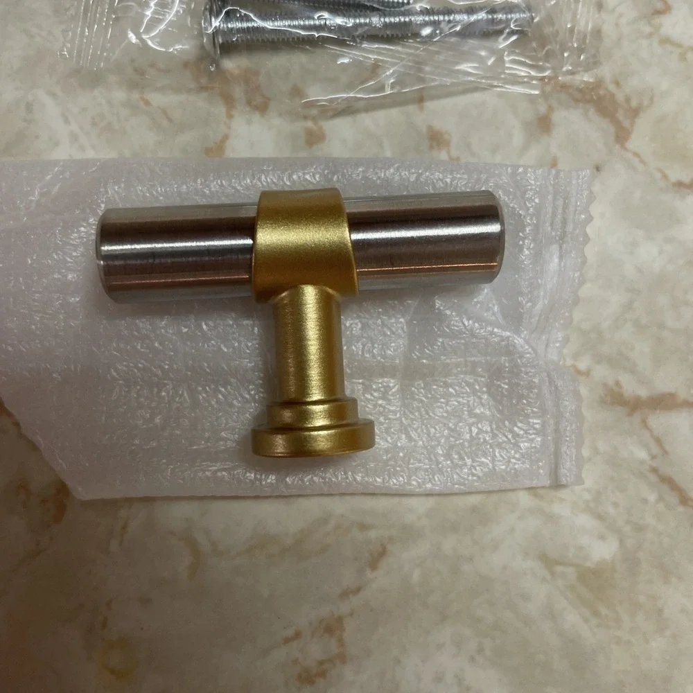 20 New Unused Two-tone Colored Drawer Pulls, simple classic shape with hardware
